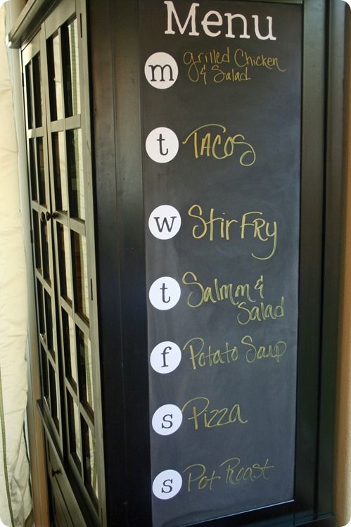 Chalkboard with menu