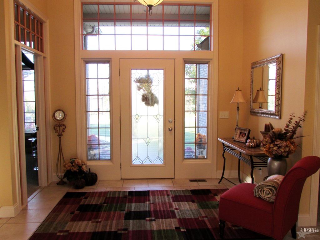Home interior, front door and entryway