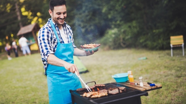 Man preparing barbeque