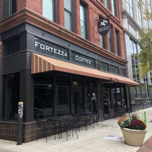 Fortezza shop front in downtown fort wayne.